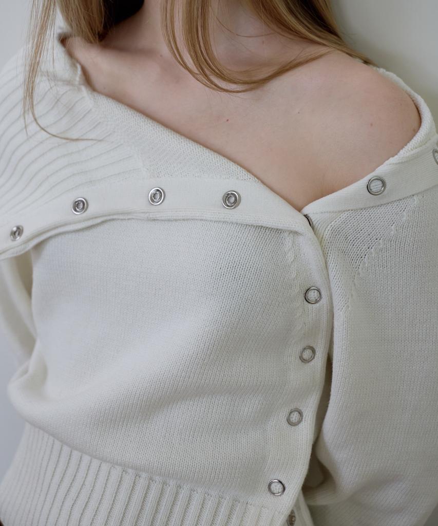 Rosefranz Fold Off Shoulder Knit [Ivory]