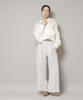 Nano Universe F 031 Mixed Material Border Fringe Knit Women's Pullover, Off-White, 669-5222326