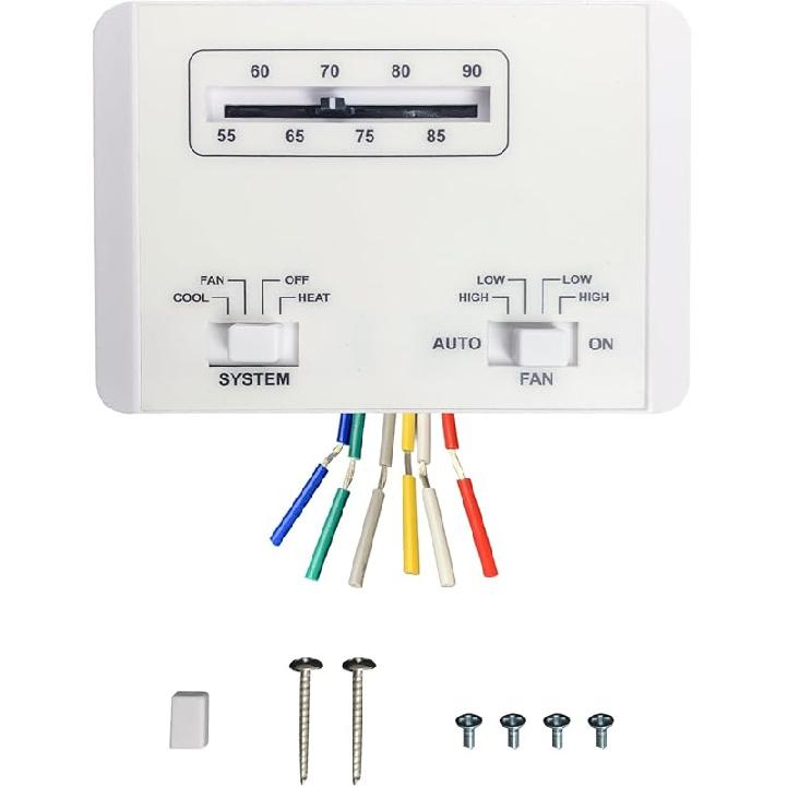 OEM 7330G3351 RV Thermostat Compatible With Coleman Mach Series, 6-Wire Single Stage Heating/Cooling Control Unit For RV AC Systems,12V DC, Bar