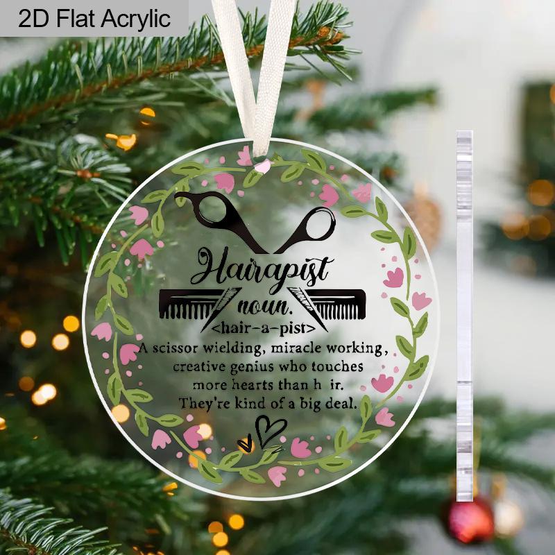 1pc Hairstylists Acrylic Hanging Ornament - Funny Tree Toppers for Multi Purpose Decoration - Ideal Gift for Friend - No Electricity Needed