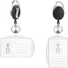 Zinc Alloy Retractable Keychain ID Credit Card Sleeve Horizontal and Vertical Dual-purpose Card Holder Work Permit Card Covers