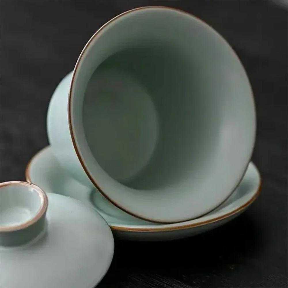 Japanese Kung Fu Tea Set Retro Travel Portable Ru Kiln Gift Box Outdoor Teapot Cover Bowl Camping with Cup and Water Bottle