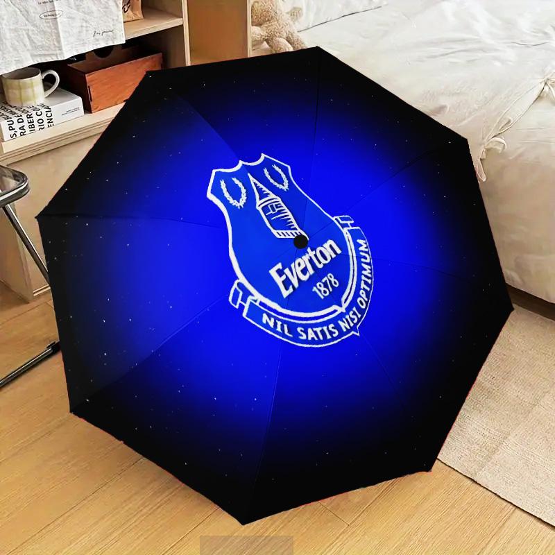 Fc Everton Crest Design Automatic Folding Umbrella - 8-Rib Travel Umbrella with Auto Open/Close & Portable Gifts for Holidays or Birthdays