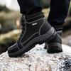 Men's Waterproof Non-Slip High-Top Hiking & Travel Shoes - Versatile, Outdoor, Plus Size, Velvet-Lined.
