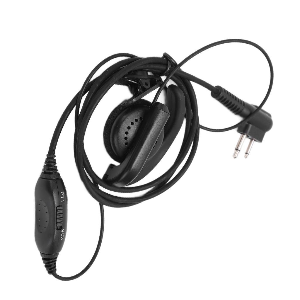 Walkie Talkie Headset Intercom 2 Way Radio Black Earphones Universal Audio Receiving System