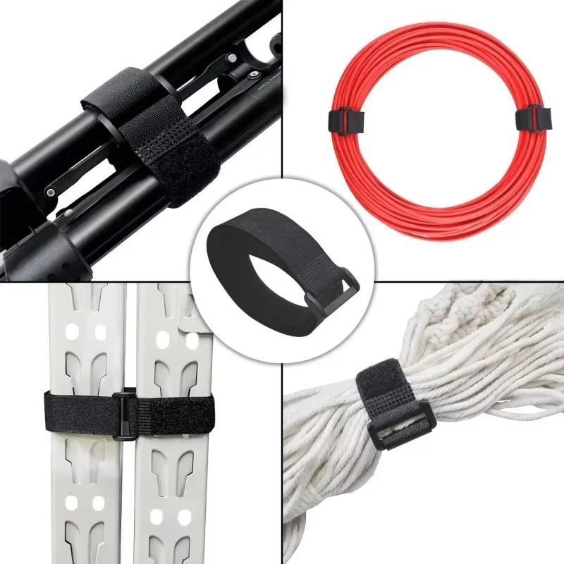 10Pcs Reusable Hook And Loop Nylon Adjustable Wire Fastener Wrapping Cinch Straps Securing Cable Cord Management