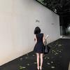 Sweet short skirt women's summer new waist and thin design sense solid color sleeveless vest temperament dress