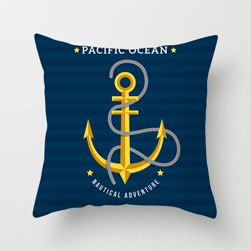 Ins Home Supplies Hand-painted Ocean Car Pillow Office Cushion Cover