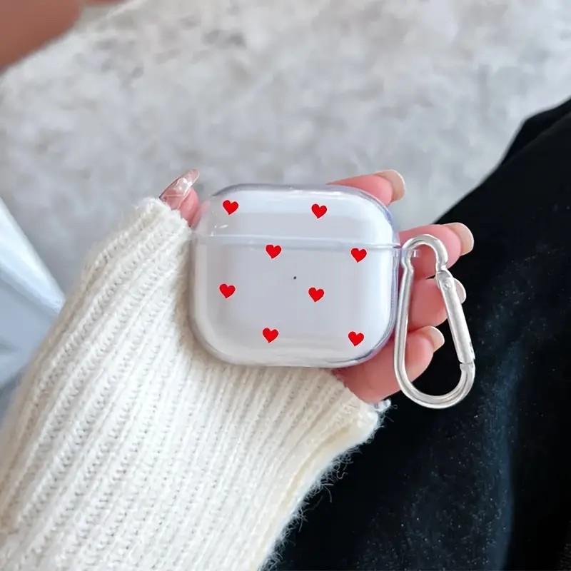 ins transparent red love applies to AirPods1/1st generation protective case Apple pro/1 wireless bluetooth headset cover