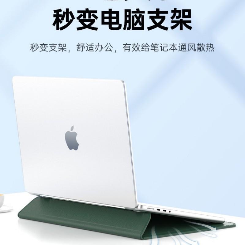 Laptop Sleeve With Stand MacBook 13 14 Inch PU Protective Case