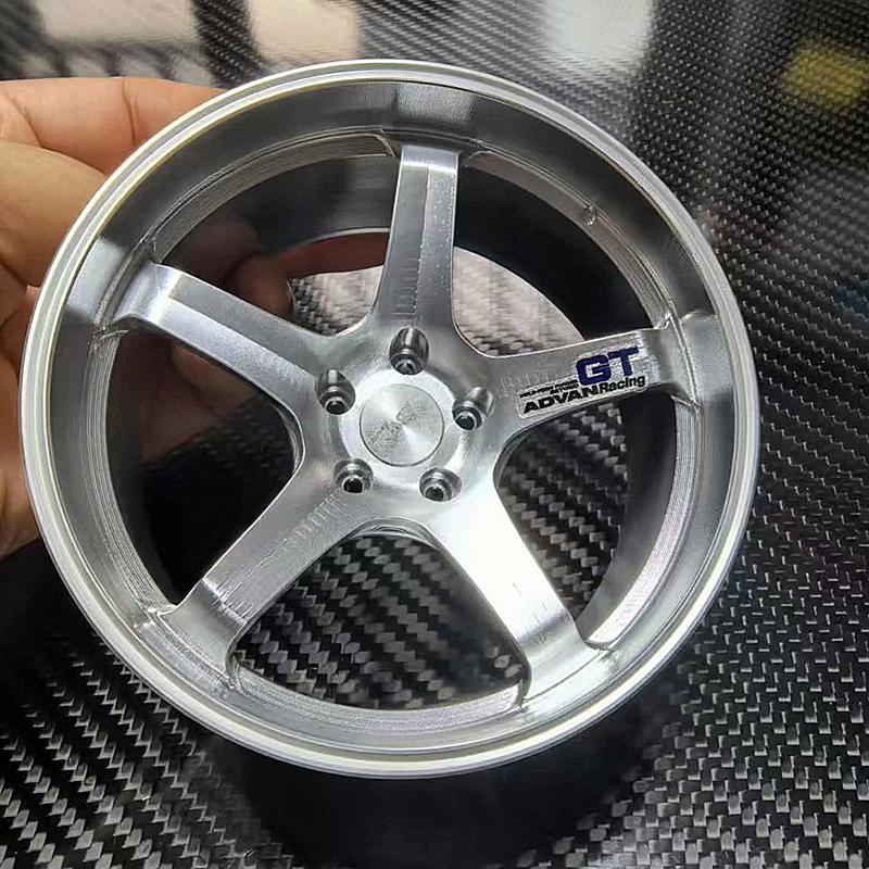 Metal Mini Road Wheel Rim, RAYs Aluminum Alloy Forged Refitting Wheel Model Modified Ornaments Desktop Display