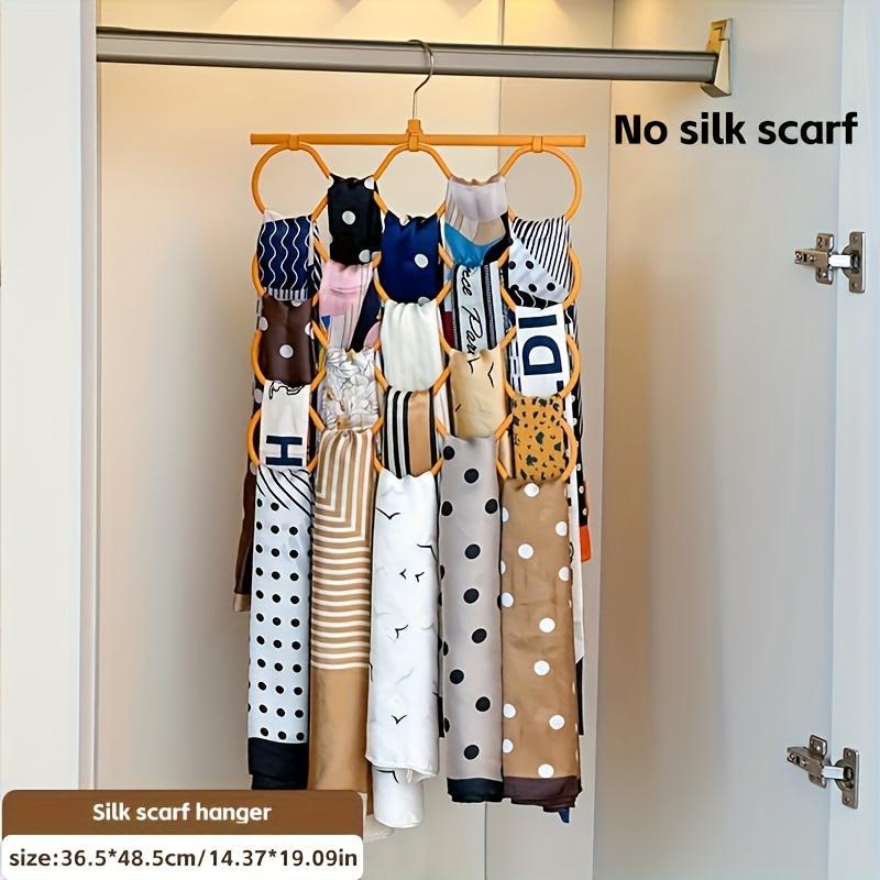 

A Single-Piece Scarf Storage Rack, a Tie Organizer, Featuring Multiple Hooks with Silicone Anti-Slip Design, Specifically for Scarves tangerine жовтий колір