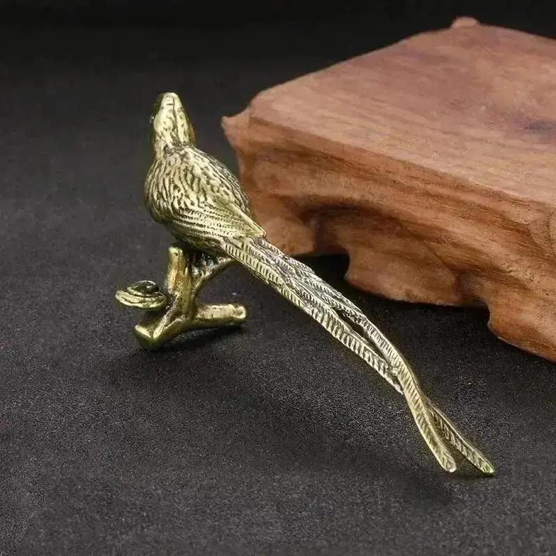Messing Langschwanzfasan Ornamente, Metallvogel Ornamente Desktop Dekorative Handarbeiten Heimdekoration Vogelhandwerk Kleine Geschenke