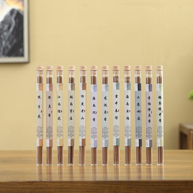 

12-flavor Incense Sticks Osmanthus Agarwood Ambergris Nha Trang Tearoom Hotel Bedroom Purify The Air and Remove Odors Joss Stick A set