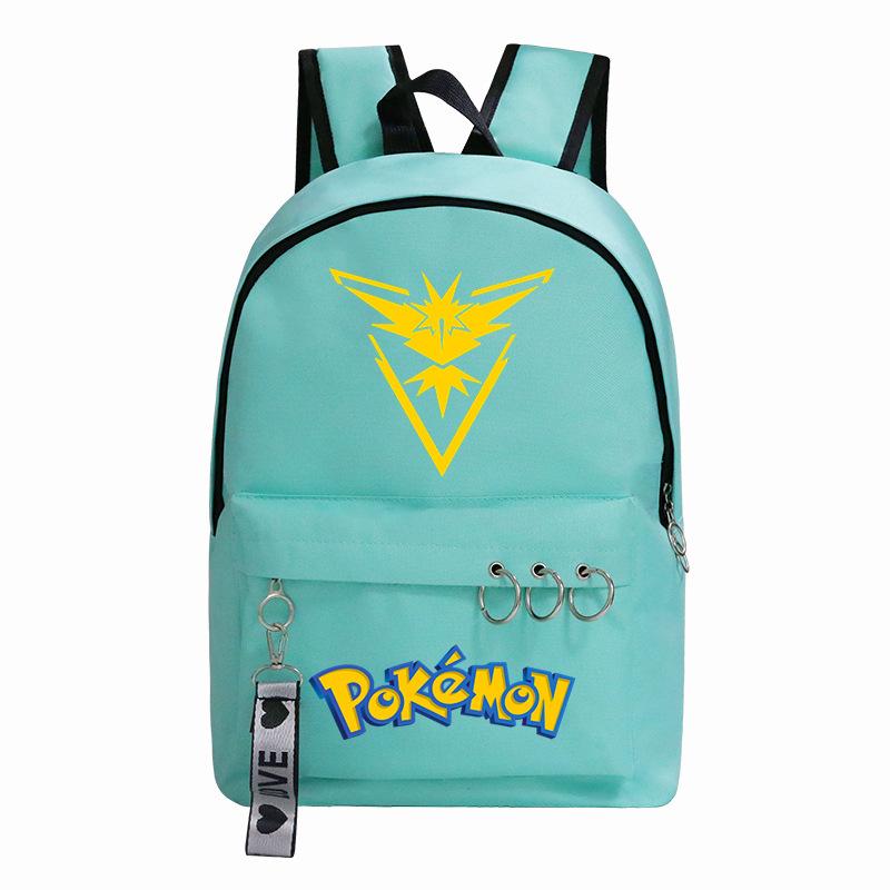 Animation Odd Print Travel Bag Large Capacity Mint Green Student Schoolbag