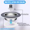 2 Pack - 3 in 1 Kitchen Sink Drain Strainer, 304 Stainless Steel Bounce Core Sink Stopper with Basket Filter Pop-up Sink Plug for Standard 3-1/2 Inch