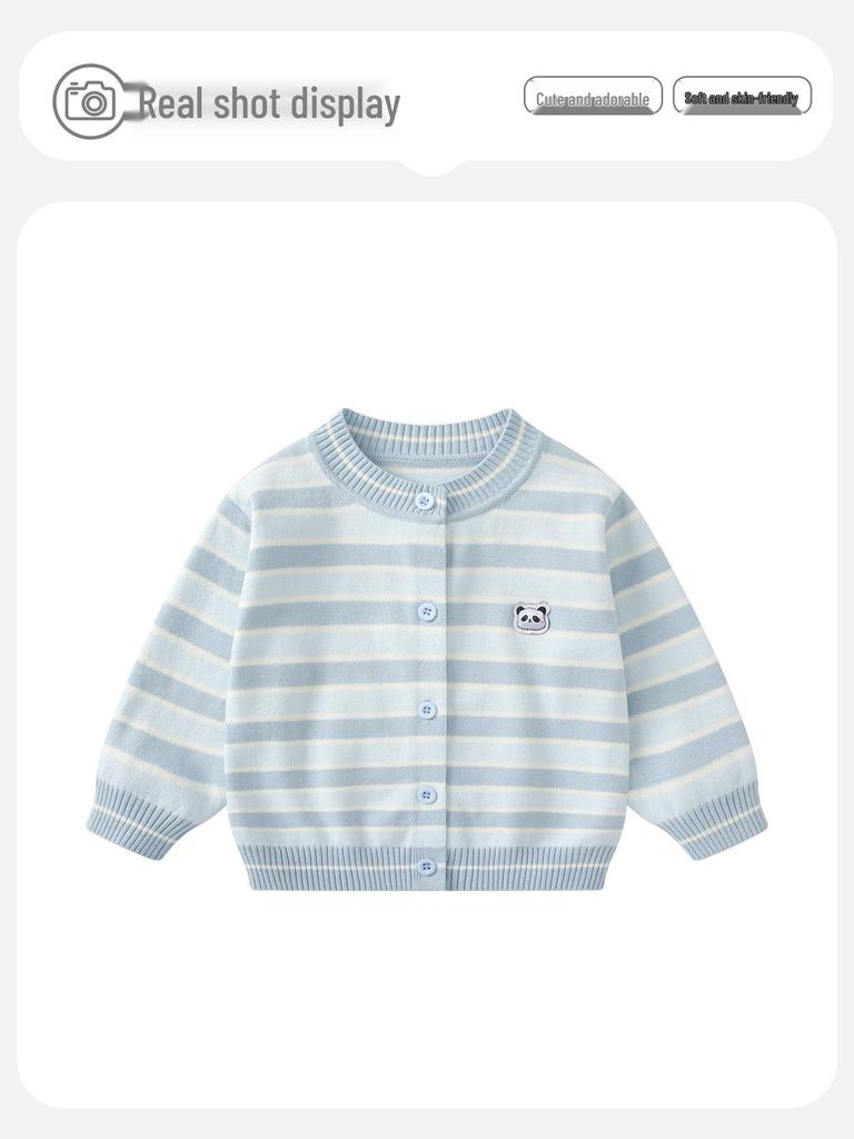 Boys' 2026 Spring Knit Cardigan - Infant Thin Sweater Top