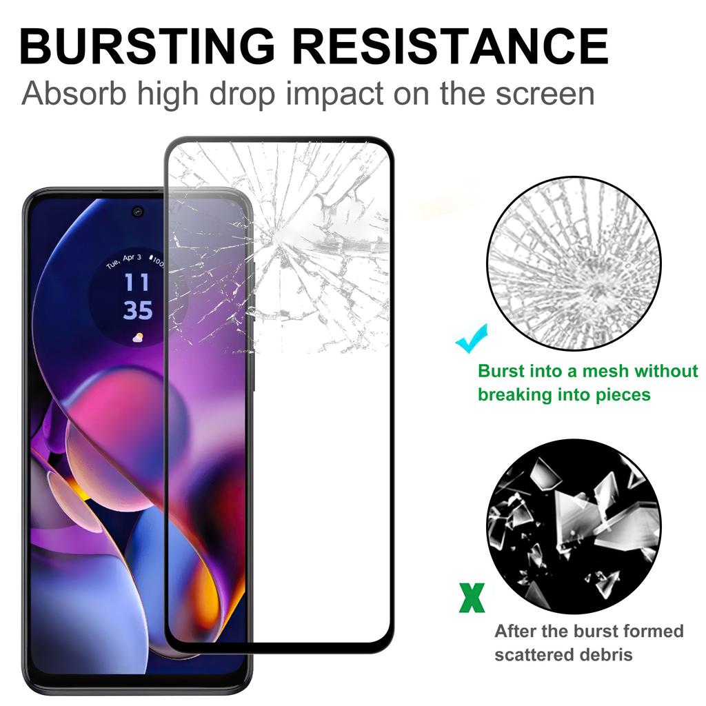 For Motorola Moto G56 5G AGC Glass Screen Protector Full Glue Black Edge Tempered Glass