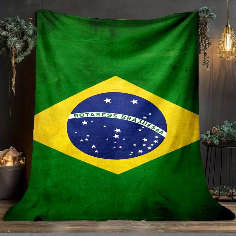 1PC Brazil Artwork Printed Soft Flannel Blanket Throw for Adult Bedroom Living Room Sofa Camping Travel Fan Gifts Christmas Gifts