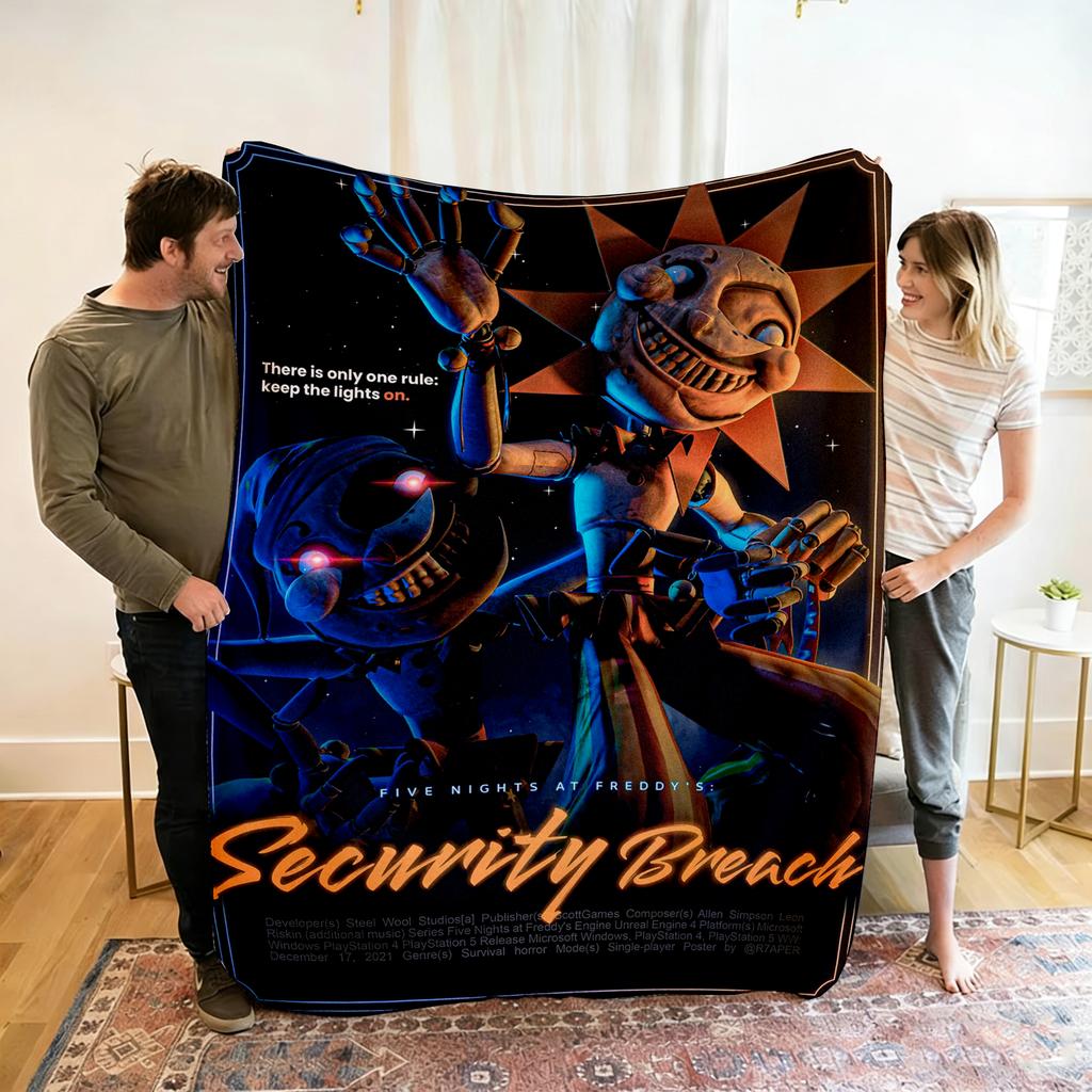 Fnaf Five-nights-At-Freddys Children Warm Soft Anime Blankets for Sofa Bed Cover Blanket Suitable for Birthday Souvenir Gifts