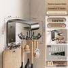 Multi-Function Wall-Mounted Rotating Hook & Spatula Storage Rack