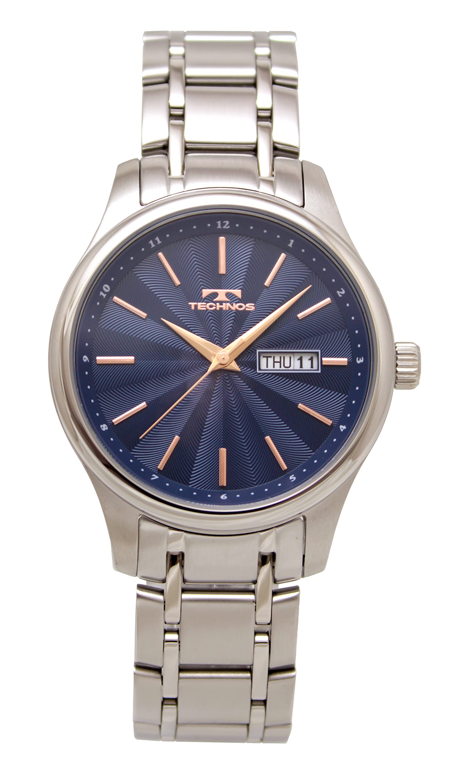 

[Technos] Часы Day-Date T6B50SN мужские серебристые