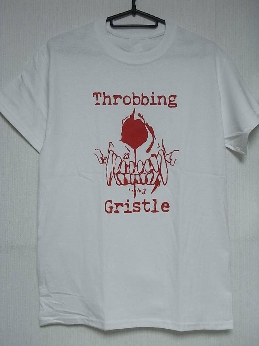 VTG Throbbing Gristle Band Heavy Cotton White T Shirt UR825 M