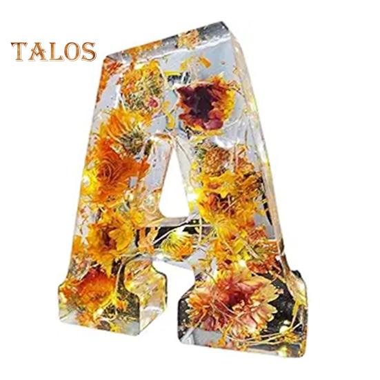 

Цветочный смоляной ночник ручной работы прессованные цветы буквы лампа настольный декор светящиеся цветочные буквы орнамент подарок для мамы жены A