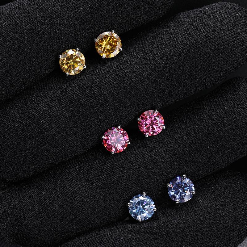 Fashion Stud Earrings 18K Gold Plated Sterling Silver 925 Hoop Earrings Gemstone Moissanite Piercing Men Women Tarnish Earrings