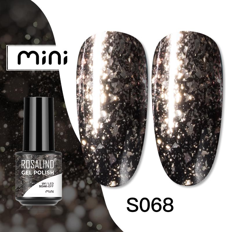 ROSALIND Mini Pure Color Gel 80 Colors Nail Polish Soak Off UV LED Gel Polish Varnish Lacquer Semi Permanent Base Top Coat For Nail Art Design