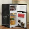 Refrigerator freezer 88 L, small combined refrigerator with reversible doors and lighting, 45.5x50x86.5cm, black