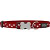 Collier Pour Chien - Red Dingo - Rouge Étoiles Blanches - Nylon - Fermoir Résistant - Confort Maximal