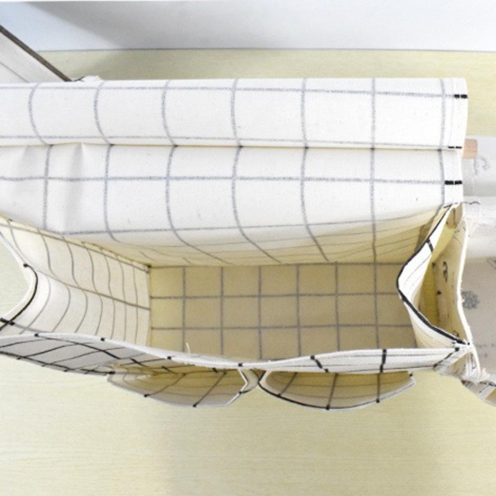 Plaid Sundries Storage Pouches Wall Mounted Bedside Organizer Wall Hanging Bag  Bed Side
