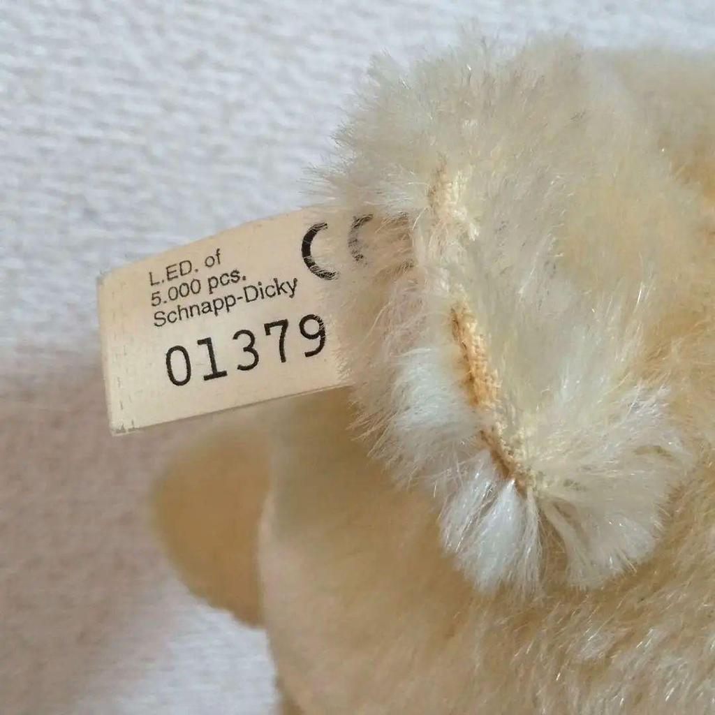 [USED] Steiff Teddy Bear * Snap Dickie * Mouth Opens and Closes * Head That Can Be Held In Hand Moves!