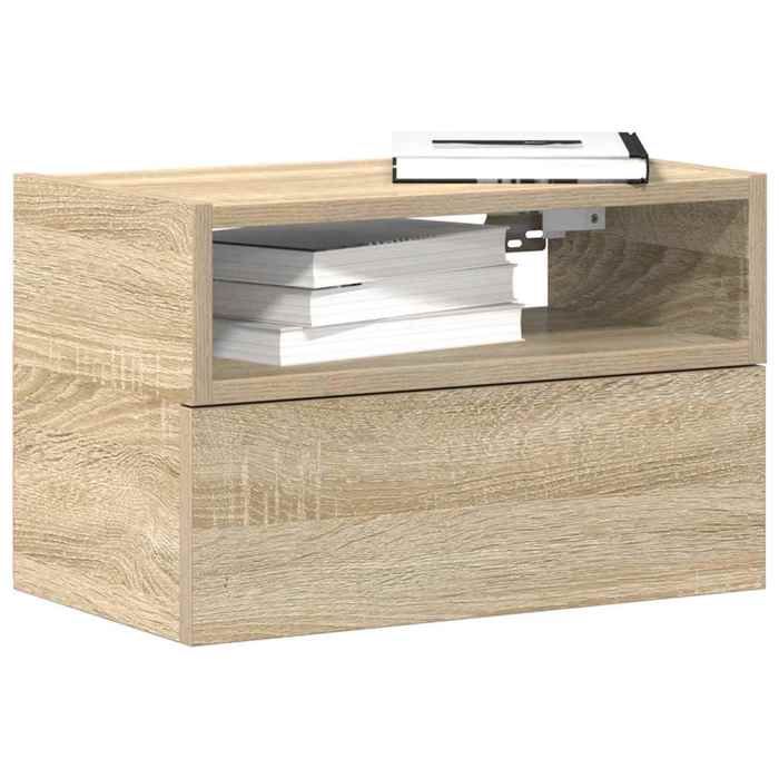 VidaXL Table de chevet murale chêne sonoma 45x26x28,5 cm, armoire de chevet flottante, armoire de chevet suspendue, unité de 858600