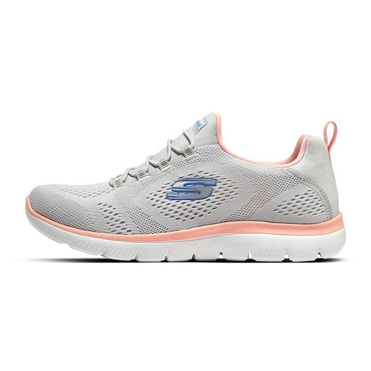 Skechers Summits Series Fabric Mesh Slip-Resistant Low-Top Casual Shoes Women sneaker Gray Orange 149523-GYCL 36