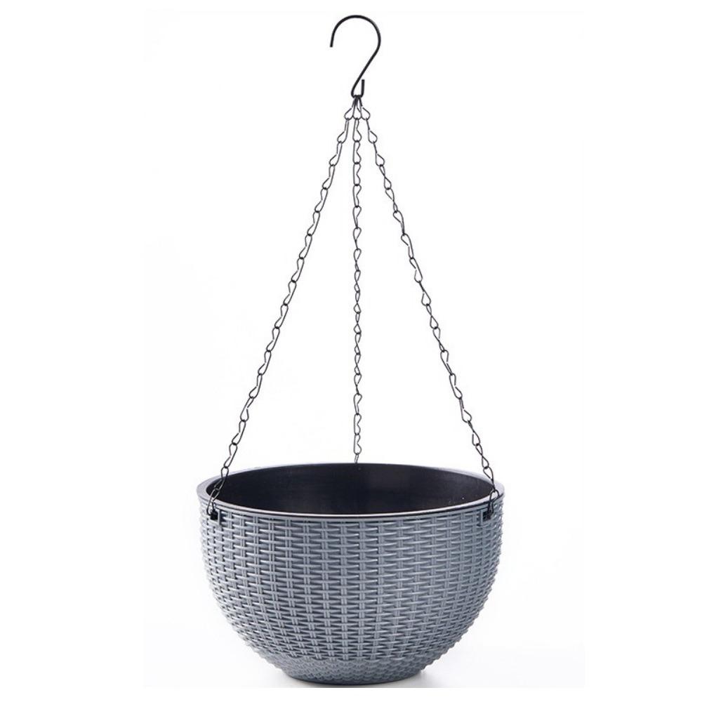 Plastic Imitation Rattan Hanging Pot European Style Macrame Plant Hanger  Garden
