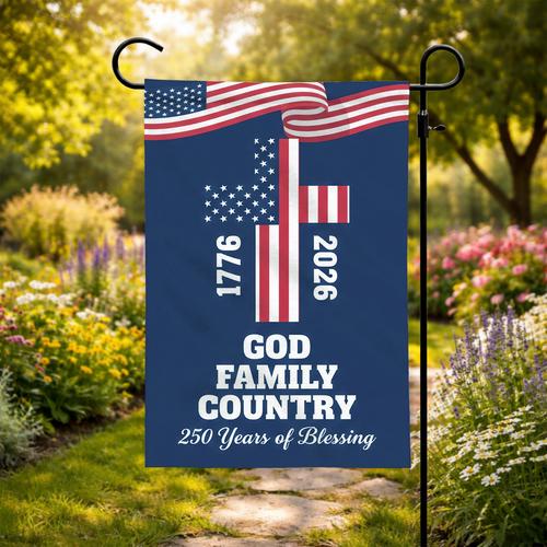 USA 250th Anniversary Garden ag Patriotic Banner 1776-2026 Independence Decor RRI
