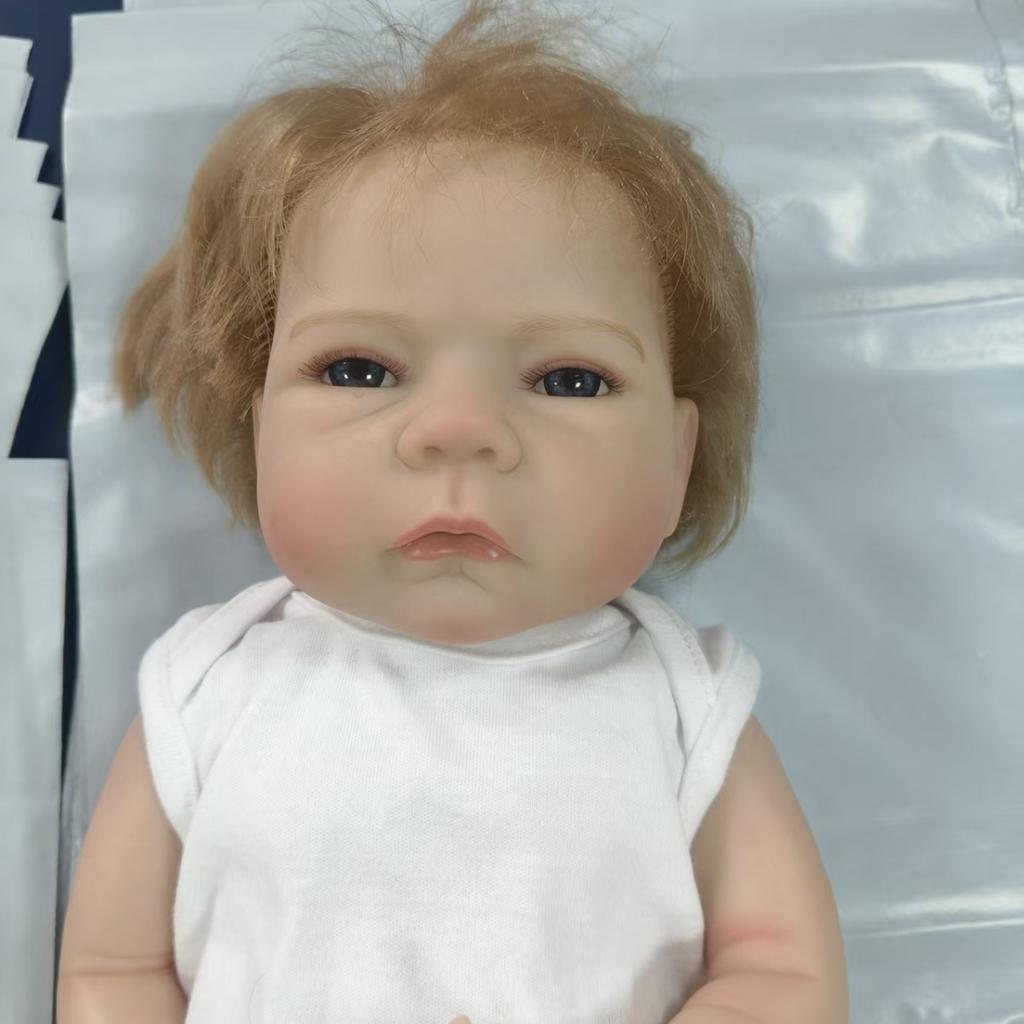 NPK 46 cm große Reborn-Puppen, Ganzkörper-Silikon-Vinyl-Puppe, lebensecht, weich, fühlt sich echt an, Baby Junge