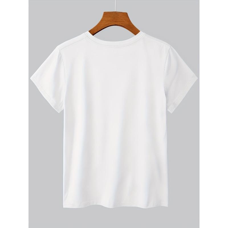 European Size Women's 2026 Year of The Horse Calligraphy T-Shirt - Chinese New Year Themed Short Sleeve Round Neck Top,Casual Blouse for Spring Summer