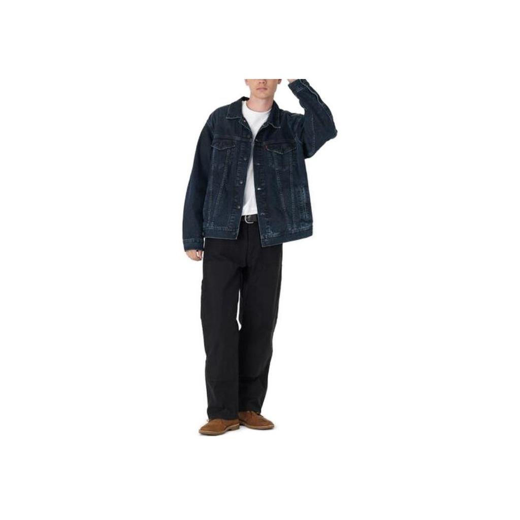 Levis Button-Down Collar Long Sleeve Jacket Men Jackets Navy-Blue A6138-0000