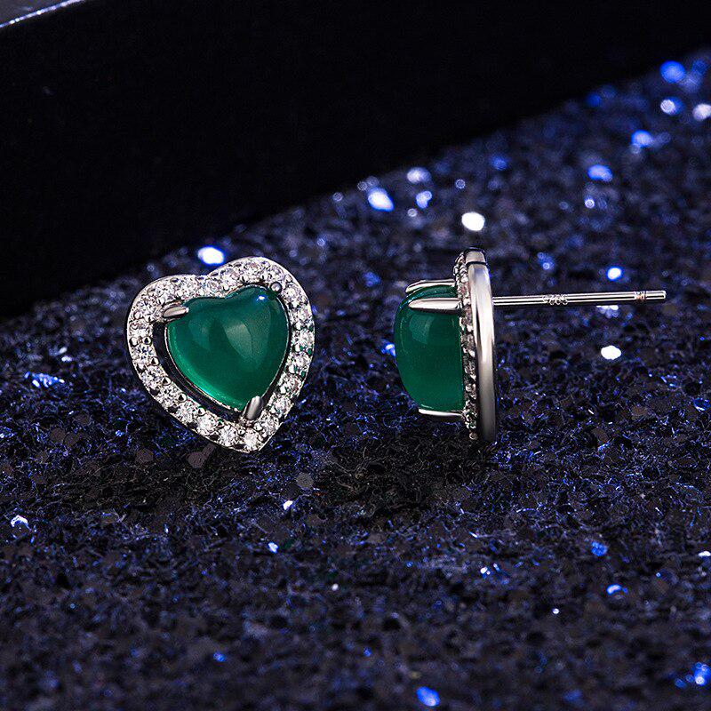 Boucles d'oreilles tendance Lindon en zircon en forme de cœur pour femmes mariage