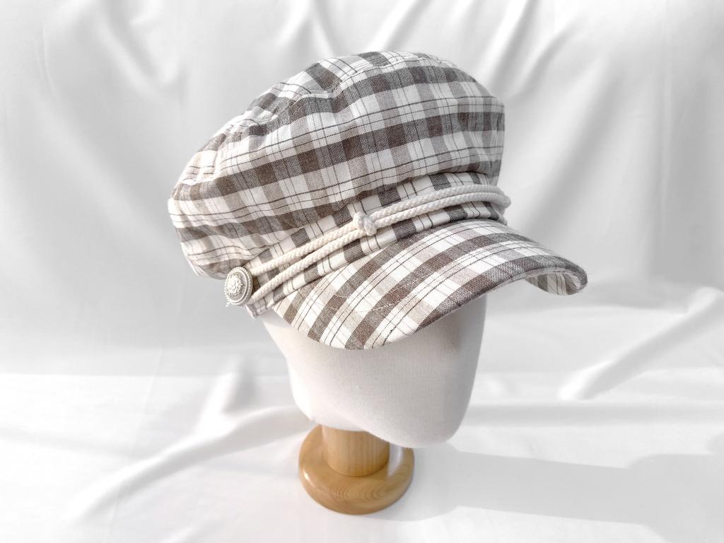 Women's Autumn Winter Check Sailor Hunting Cap Bread Hat