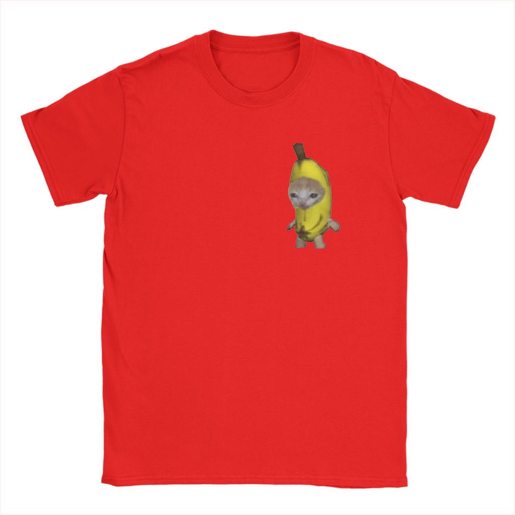 Crying Cat Banana T Shirt Summer Pure Cotton T Shirts For Mens Harajuku Printed Tee Shirt Short Sleeve Y2K Casual Tees