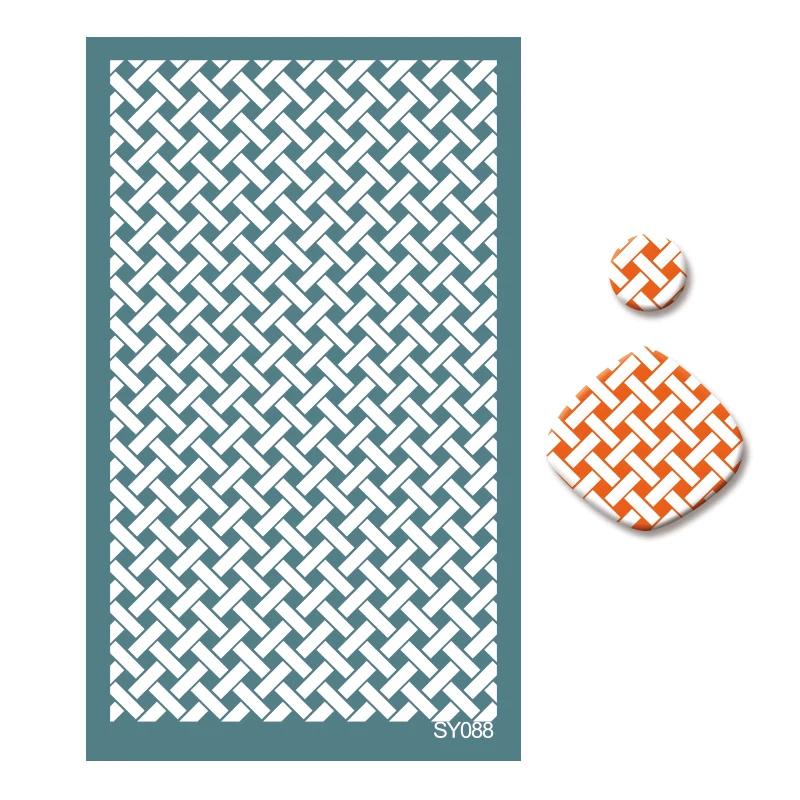 Polymer Clay Coloring Silk Screen Stencil Reusable Line Pattern Printing Clay Stamps DIY Earrings Jewelry Making Pottery Tools