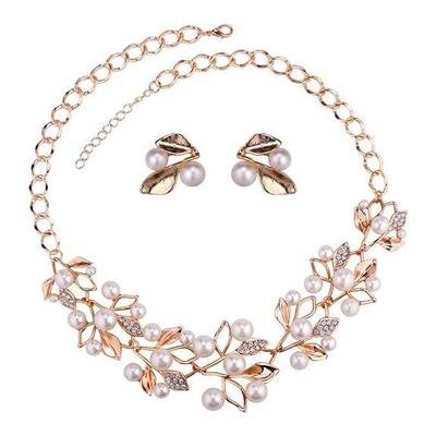 Jewellery Sets for Women Stylish Latest Pearl Studded Choker Necklace Jewellery Set with Earrings For Girls/Women