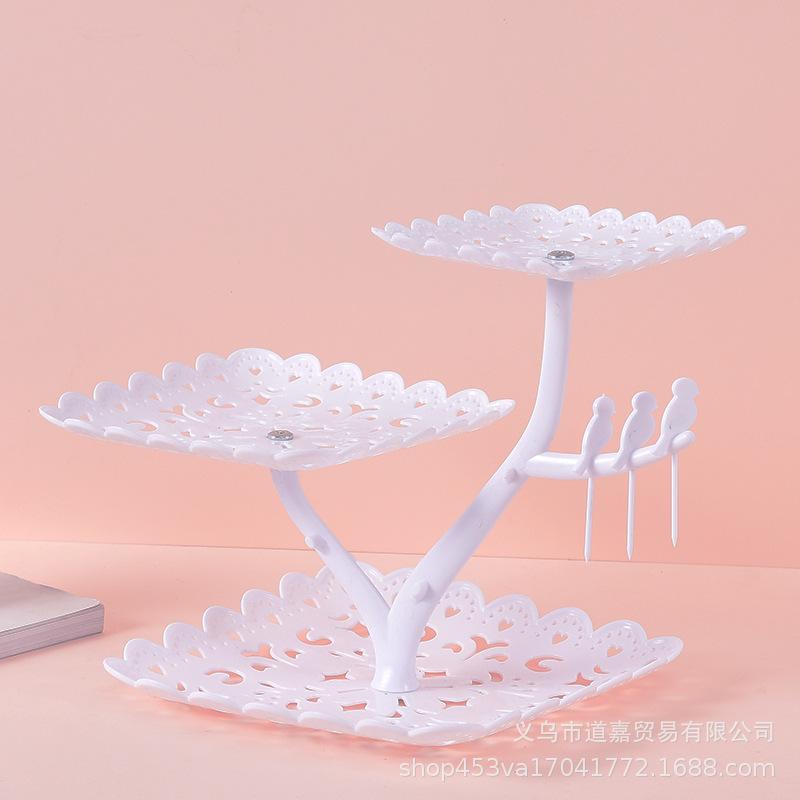 Creative Fruit Dish Afternoon Tea Dim Sum Dessert Table Decoration European Display Shelf Three Layer Cake Rack