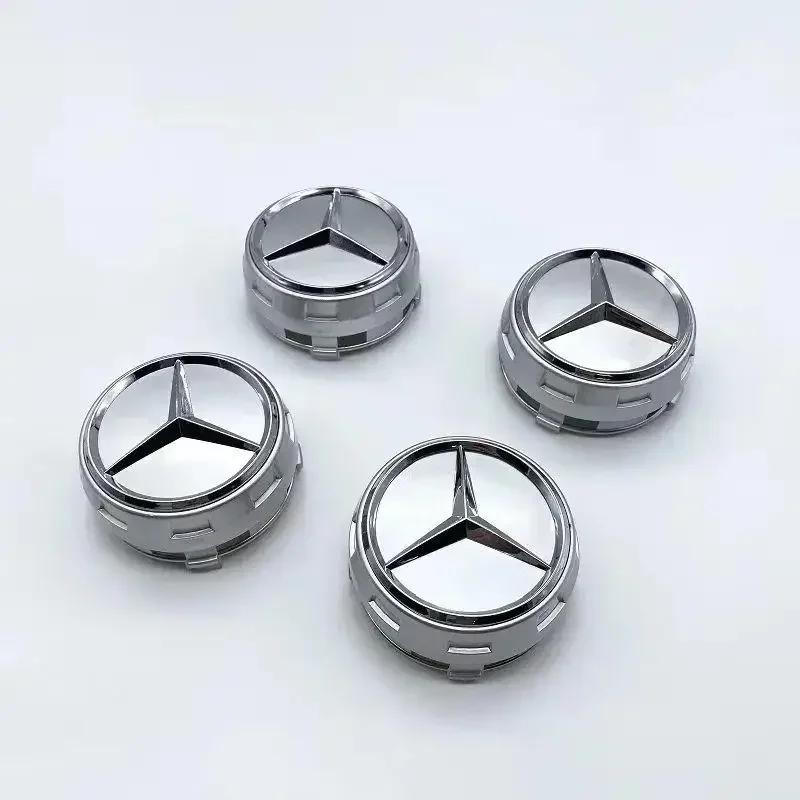 C200 E200 For Mercedes Benz 4PCS 75mm NEW Car Wheel Center Hub Caps Cover for Mercedes Benz B/C/E/S Class A Class C200L GLC GLK