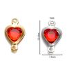 10pcs/lot Stainless Steel Crystal Love Heart Double Ring Pendants for DIY Bracelet Necklace Beads Jewelry Making Accessories