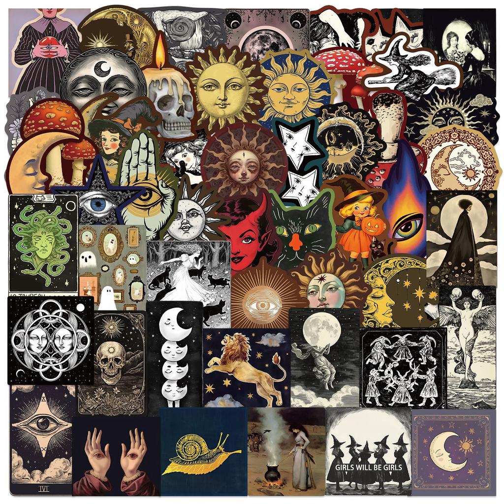50 Boundless Mysterious Celestial Stickers Decorate Guitar Notebook Suitcase DIY Waterproof Stickers